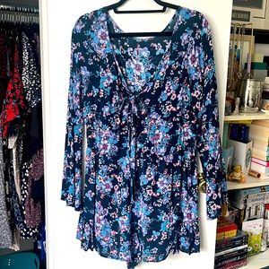 Floral king sleeve romper